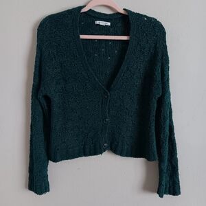 American Eagle Green Knit Cardigan